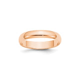 10k Rose Gold Domed, Lightweight wedding band ring