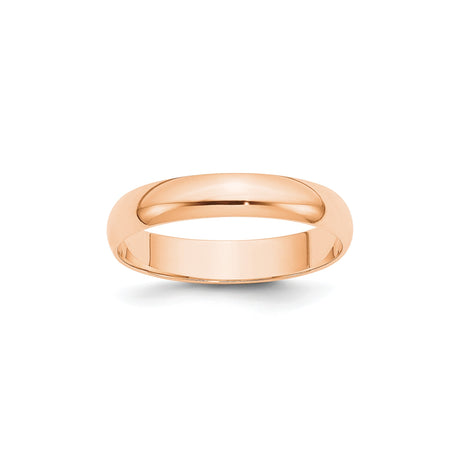 10k Rose Gold Domed, Lightweight wedding band ring