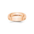 10k Rose Gold Domed, Lightweight wedding band ring