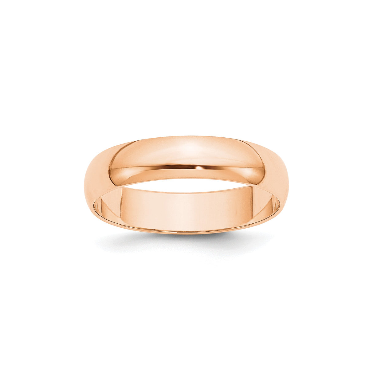 10k Rose Gold Domed, Lightweight wedding band ring