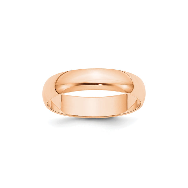 10k Rose Gold Domed, Lightweight wedding band ring