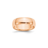 10k Rose Gold Domed, Lightweight wedding band ring