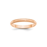 10k Rose Gold Milgrain, Domed wedding band ring