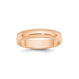 10k Rose Gold Milgrain, Domed wedding band ring