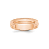 10k Rose Gold Milgrain, Domed wedding band ring