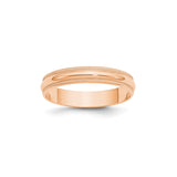 10k Rose Gold Milgrain, Lightweight wedding band ring