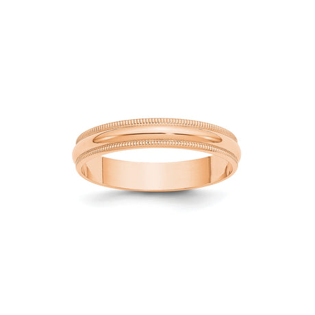 10k Rose Gold Milgrain, Lightweight wedding band ring