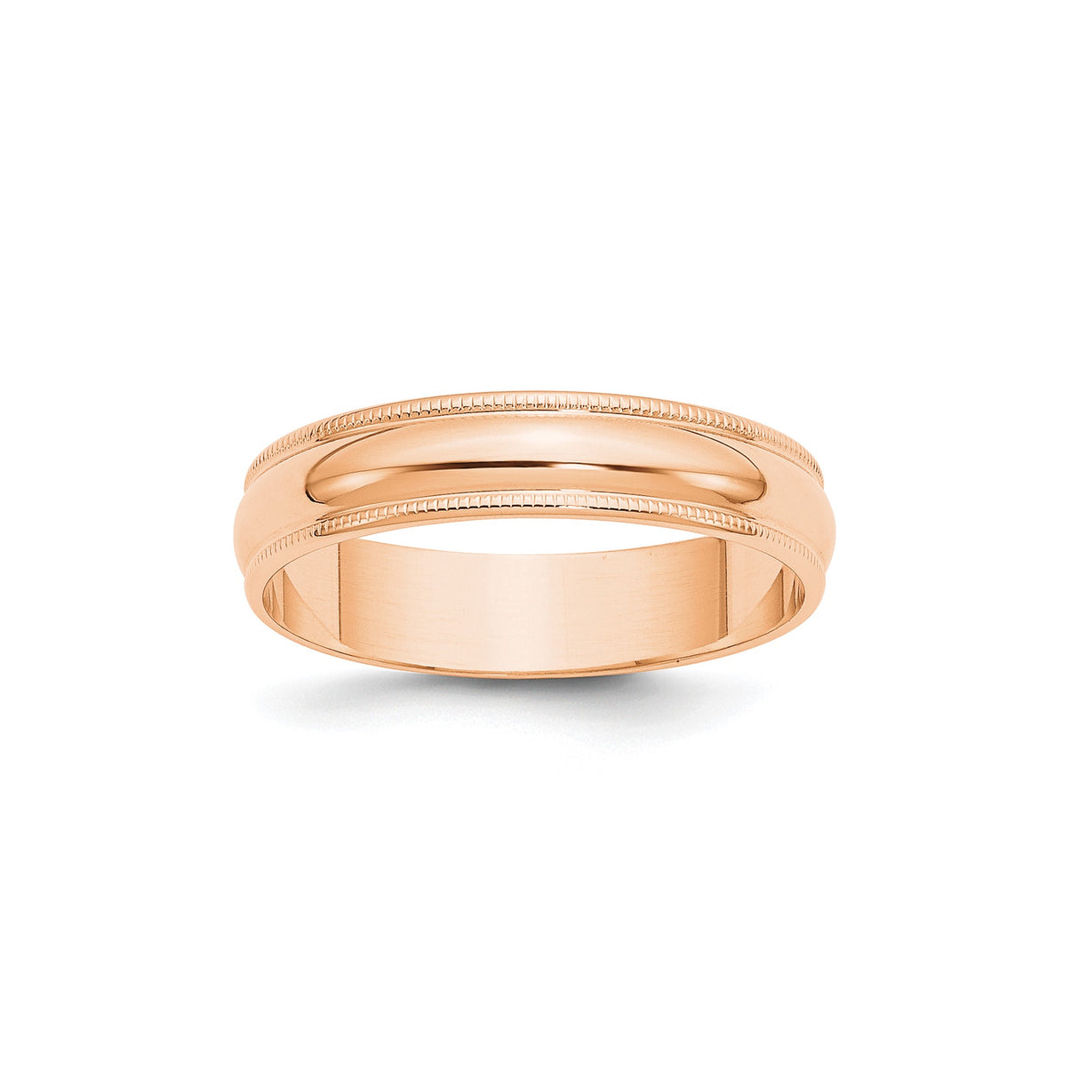 10k Rose Gold Milgrain, Lightweight wedding band ring