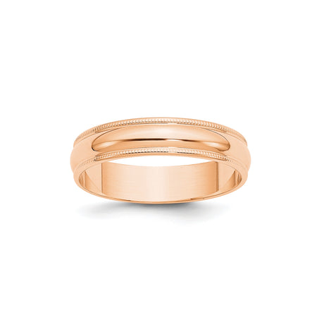 10k Rose Gold Milgrain, Lightweight wedding band ring