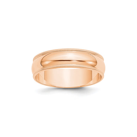 10k Rose Gold Milgrain, Lightweight wedding band ring