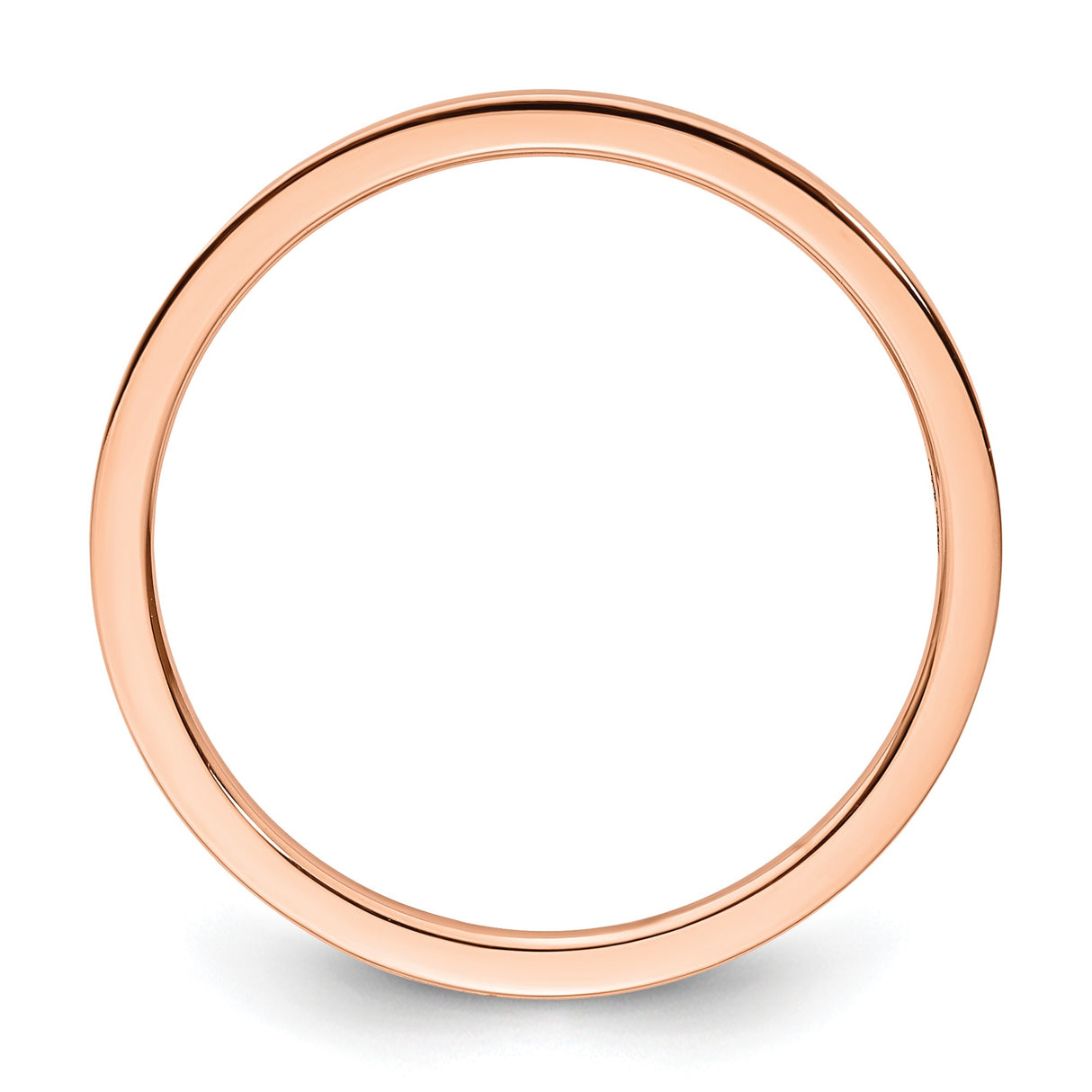 10k Rose Gold Flat wedding band ring alternate angle