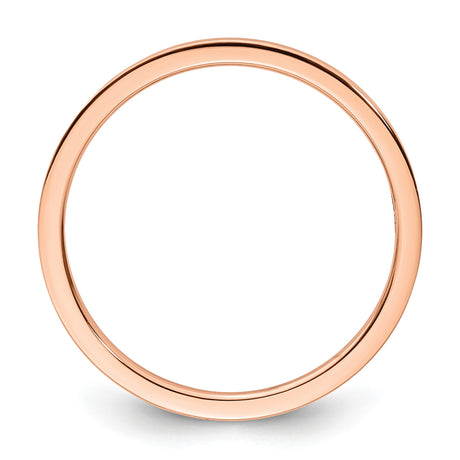 10k Rose Gold Flat wedding band ring alternate angle