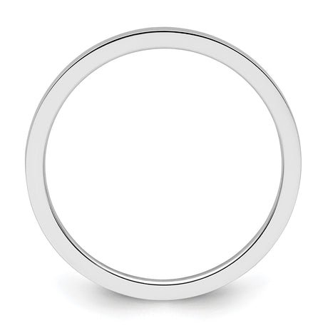 10k White Gold Flat wedding band ring alternate angle