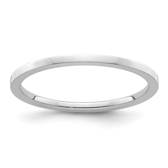 10k White Gold Flat wedding band ring