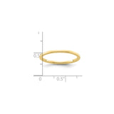 10k Yellow Gold Flat wedding band ring shown for scale