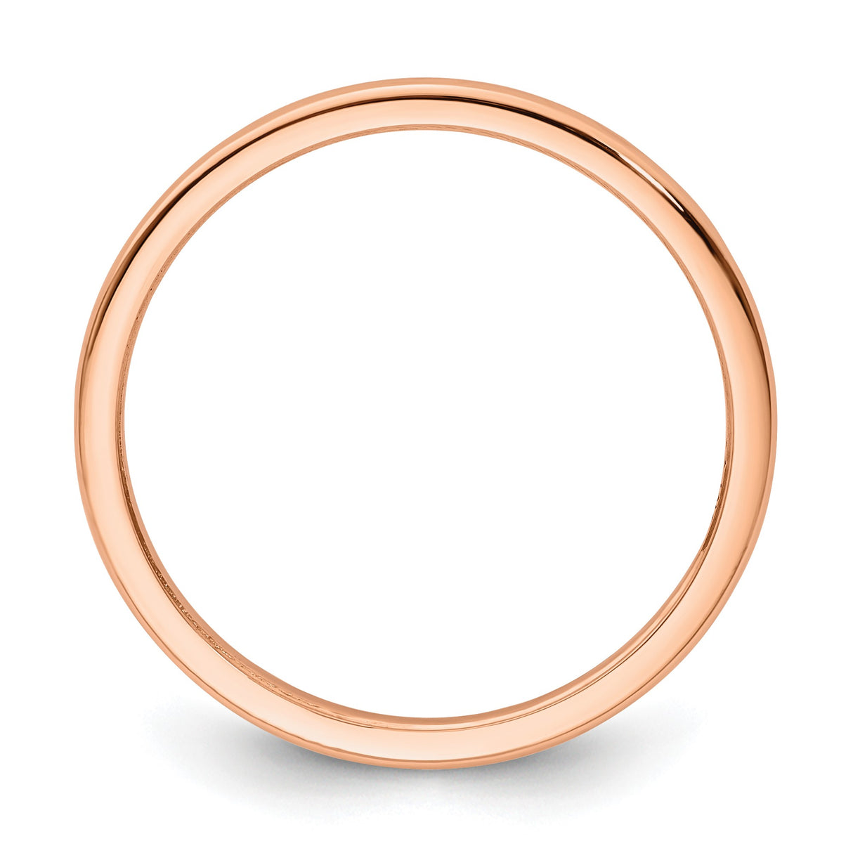 10k Rose Gold Domed wedding band ring alternate angle