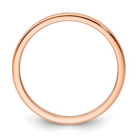 10k Rose Gold Domed wedding band ring alternate angle