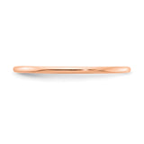 10k Rose Gold Domed wedding band ring detail view