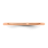 10k Rose Gold Domed wedding band ring detail view