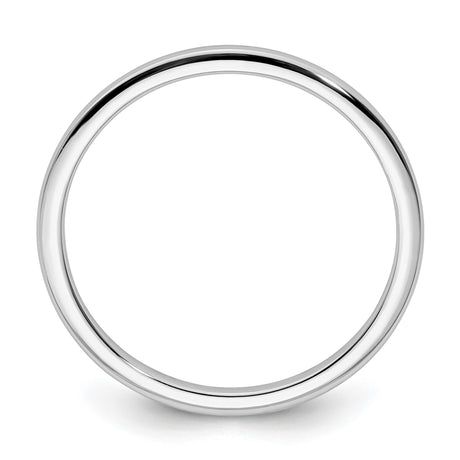 10k White Gold Domed wedding band ring alternate angle
