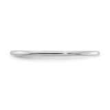 10k White Gold Domed wedding band ring detail view