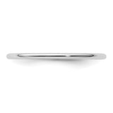 10k White Gold Domed wedding band ring detail view