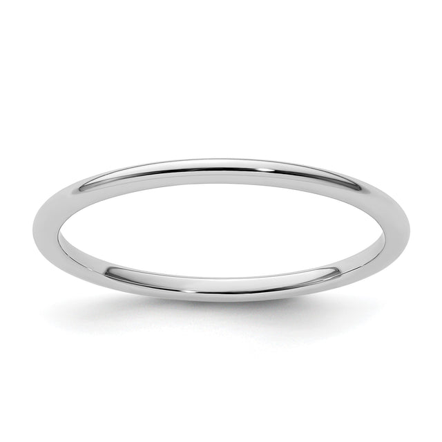 10k White Gold Domed wedding band ring
