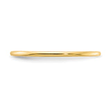 10k Yellow Gold Domed wedding band ring detail view