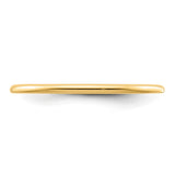 10k Yellow Gold Domed wedding band ring detail view