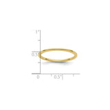 10k Yellow Gold Domed wedding band ring shown for scale