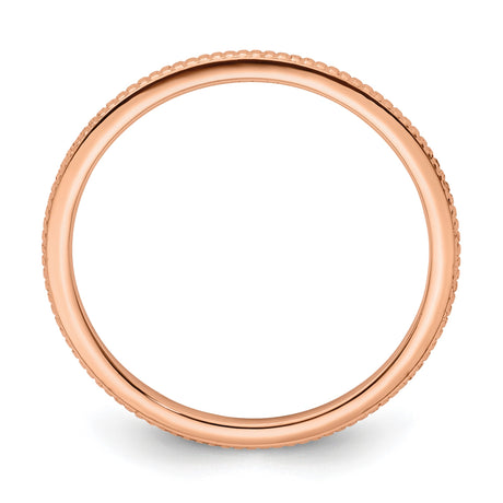 10k Rose Gold wedding band ring alternate angle