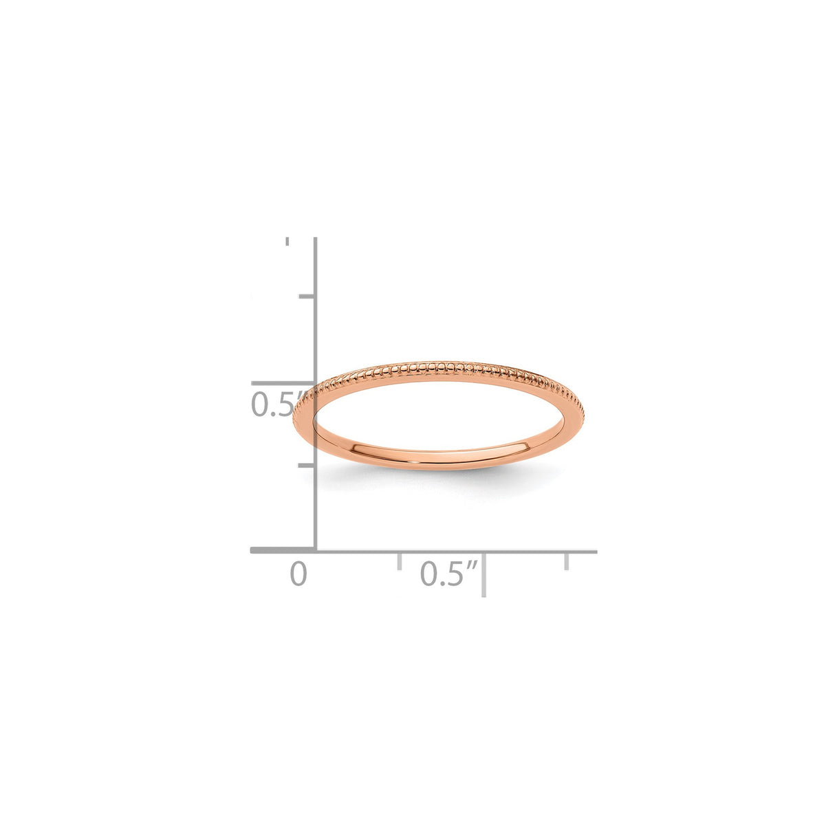 10k Rose Gold wedding band ring shown for scale