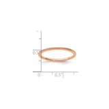 10k Rose Gold wedding band ring shown for scale