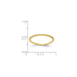 10k Yellow Gold wedding band ring shown for scale