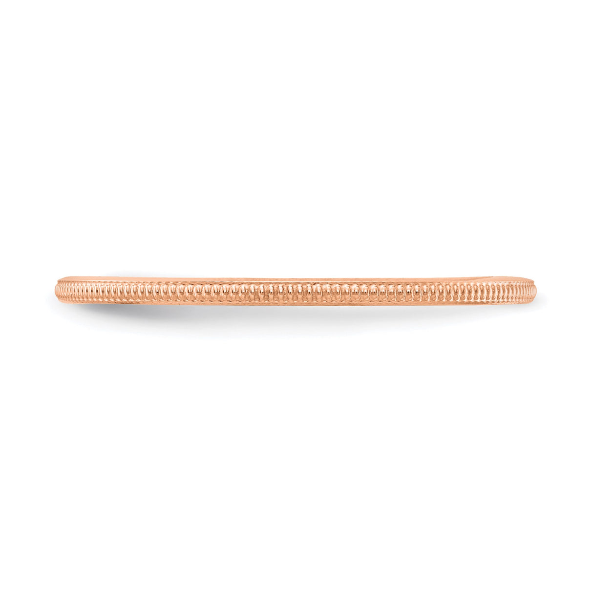 10k Rose Gold Milgrain wedding band ring detail view