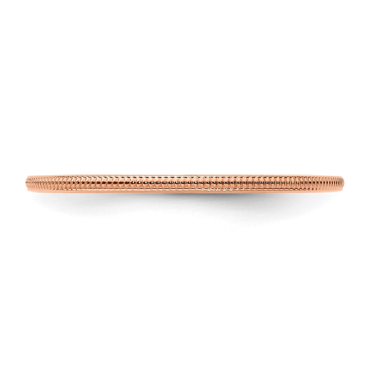 10k Rose Gold Milgrain wedding band ring detail view