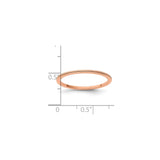 10k Rose Gold Milgrain wedding band ring shown for scale