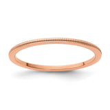 10k Rose Gold Milgrain wedding band ring
