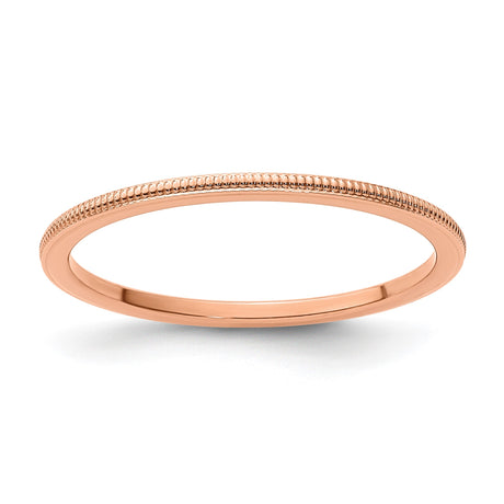 10k Rose Gold Milgrain wedding band ring