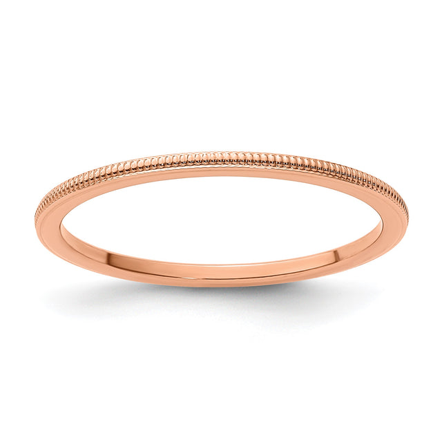 10k Rose Gold Milgrain wedding band ring