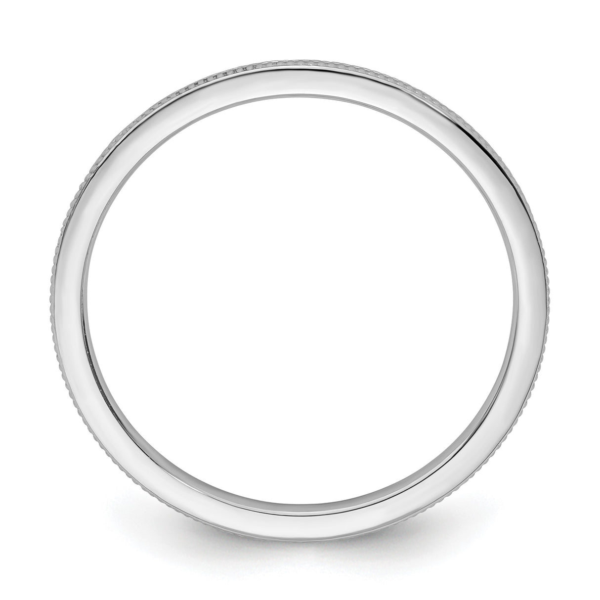 10k White Gold Milgrain wedding band ring alternate angle