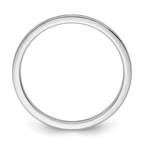 10k White Gold Milgrain wedding band ring alternate angle