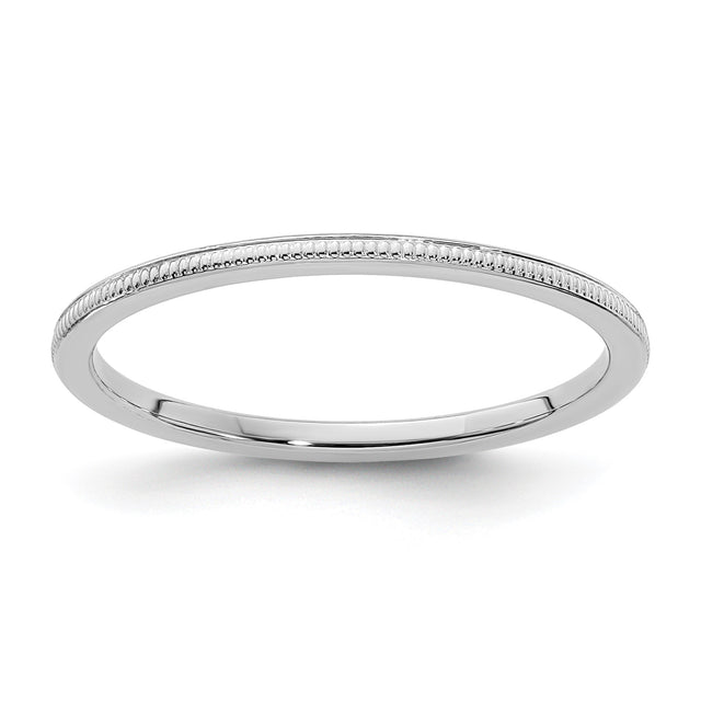 10k White Gold Milgrain wedding band ring