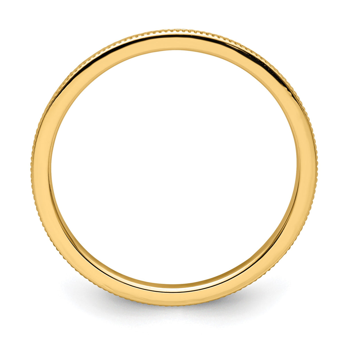 10k Yellow Gold Milgrain wedding band ring alternate angle