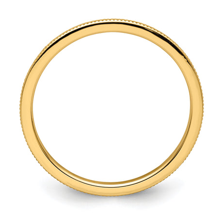 10k Yellow Gold Milgrain wedding band ring alternate angle