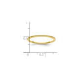 10k Yellow Gold Milgrain wedding band ring shown for scale