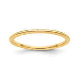 10k Yellow Gold Milgrain wedding band ring