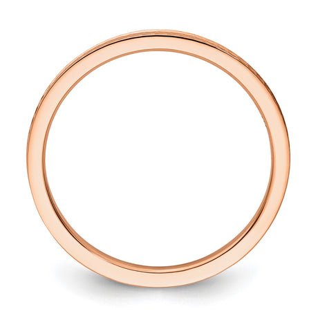 10k Rose Gold wedding band ring alternate angle