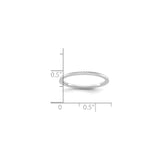 10k White Gold wedding band ring shown for scale