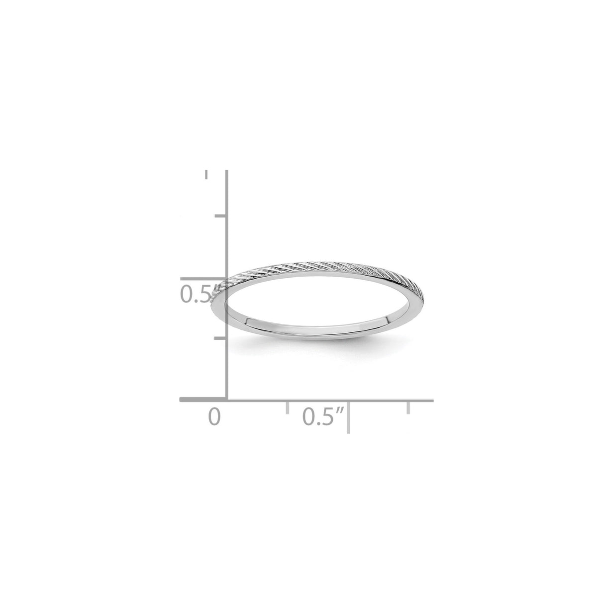 10k White Gold wedding band ring shown for scale